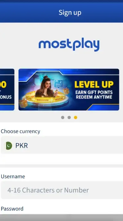 MostPlay Game-signup