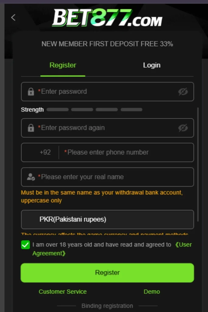 BET877 Game-login image